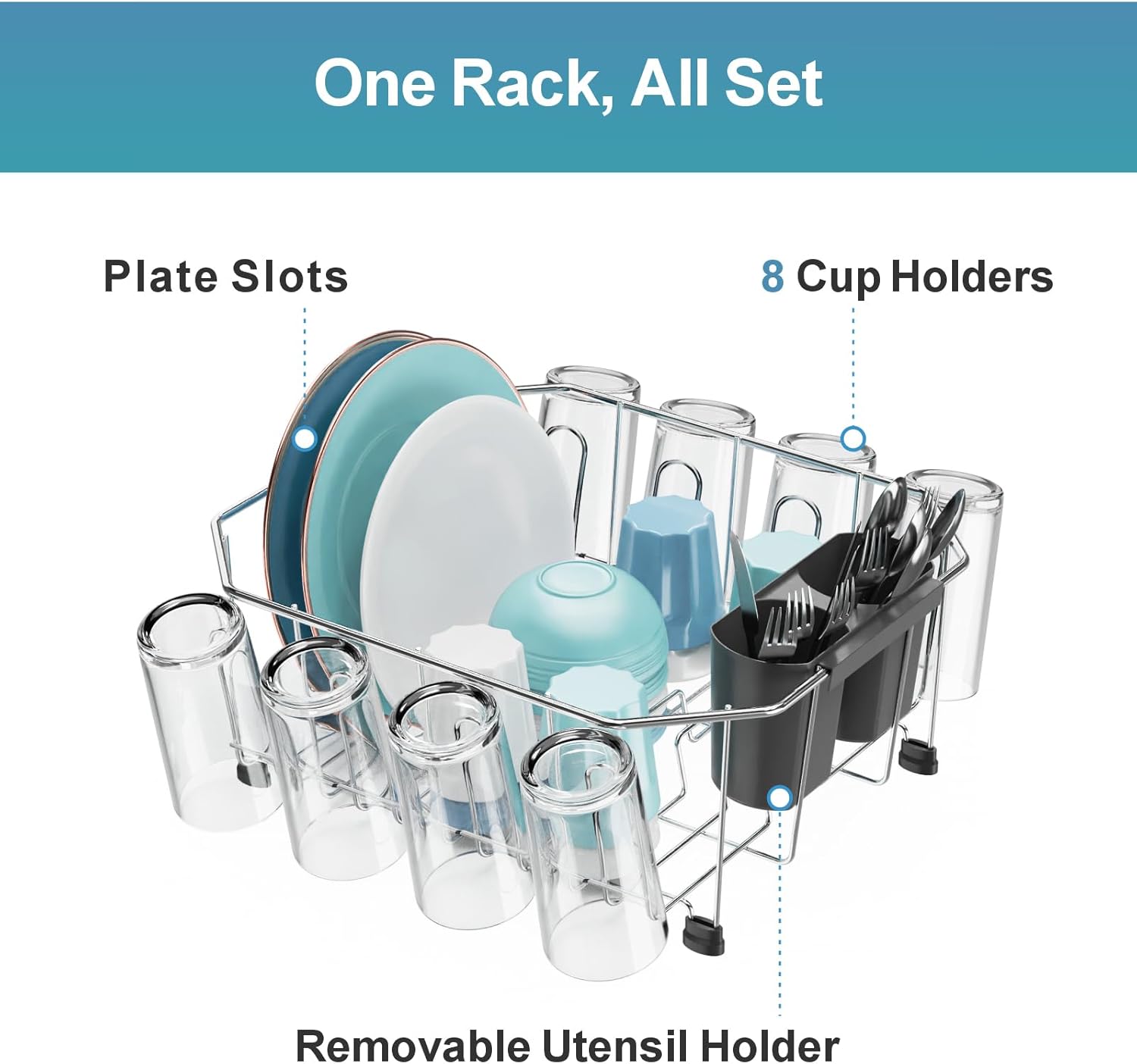 GSlife Small in Sink Dish Drying Rack - Stainless Steel Compact Dish Drainer for RV Kitchen Apartment Sink, Rust Resistant Inside Sink Rack, 1–2 Person Households, 11.6 W x 13.4 L, Silver